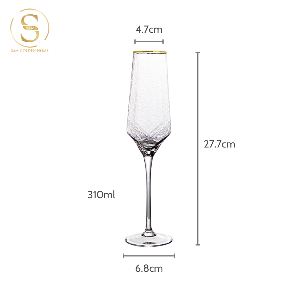 Ly Sâm Panh Champagne Ice Glute Gold Cao Cấp Sang Trọng