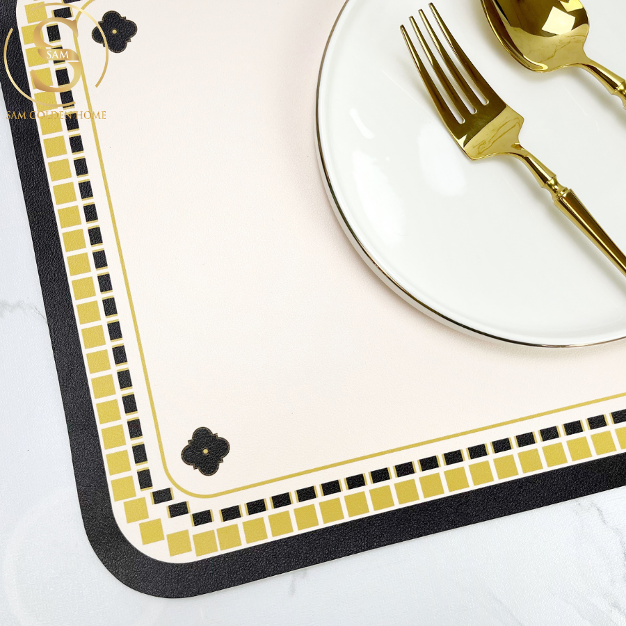 Placemat Lót Bàn Ăn Clubs Viền Tròn Cao Cấp Sang Trọng