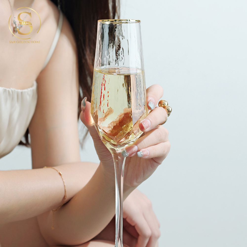 Ly Sâm Panh Champagne Ice Glute Gold Cao Cấp Sang Trọng