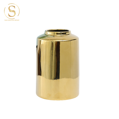  Bình Hoa Gốm Sứ Mạ Vàng Celine Lớn 