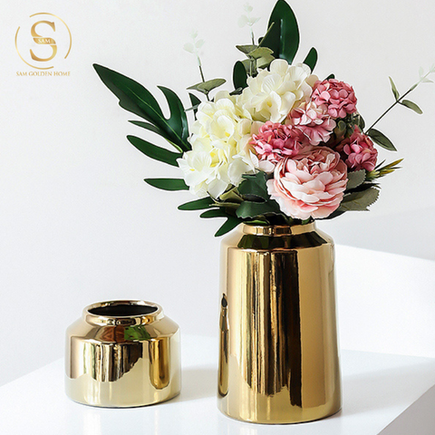  Bình Hoa Gốm Sứ Mạ Vàng Celine Nhỏ 