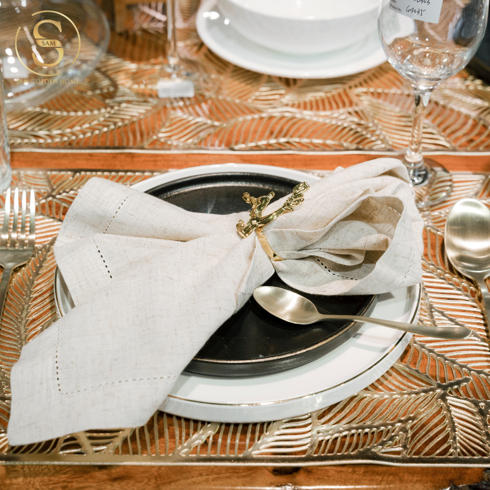 Đĩa Sứ Hasimi 20 Steak, Pasta Đen Viền Chỉ Vàng Châu Âu Phong Cách Tối Giản Minimalism