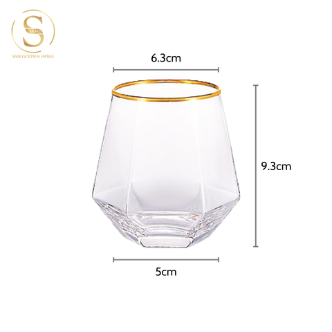  Ly Uống Rượu Rhin Cao Cấp Sang Trọng Viền Vàng Phong Cách Châu Âu 