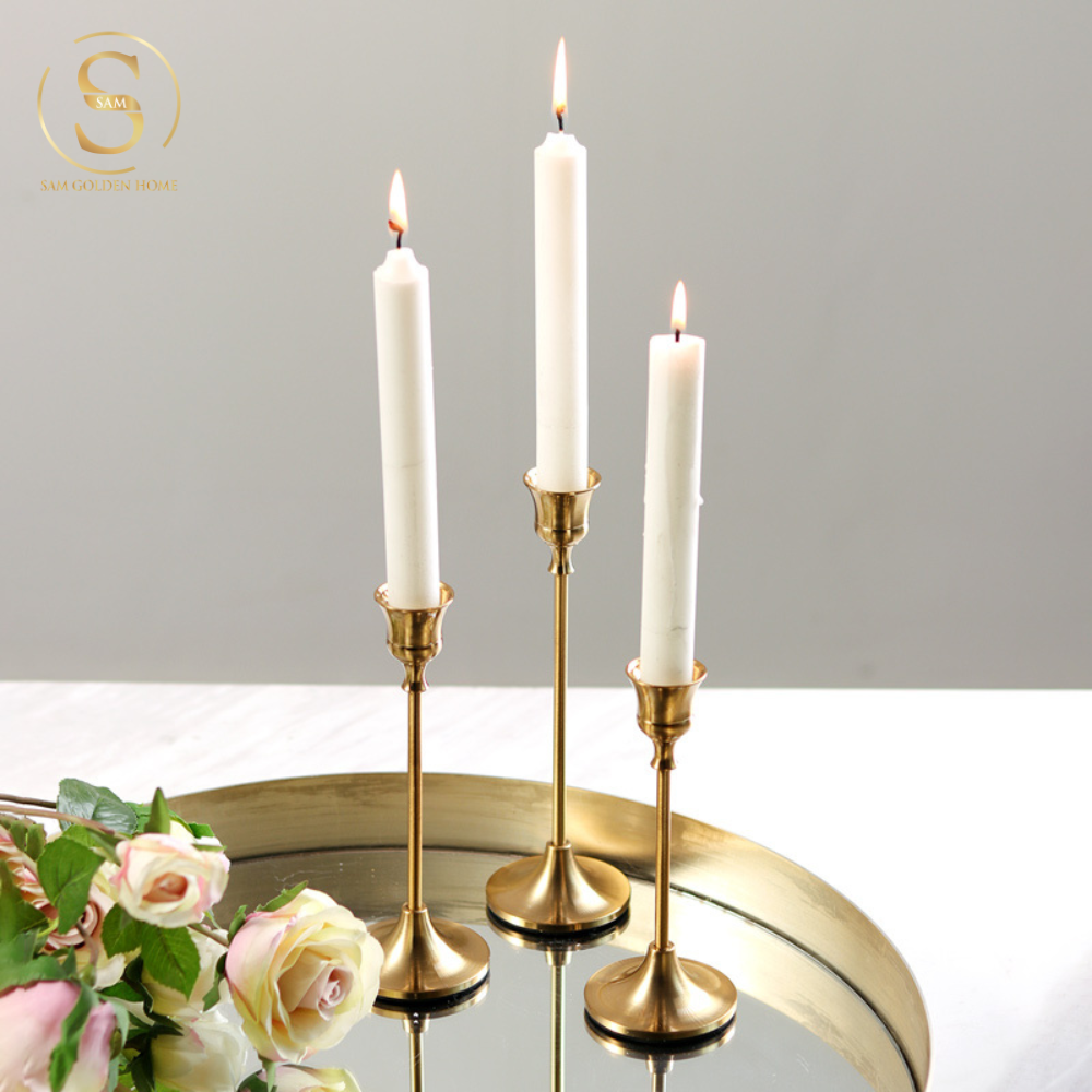 Chân Nến Đế Nến Cielo Mạ Vàng Cao Cấp Sang Trọng Cổ Điển