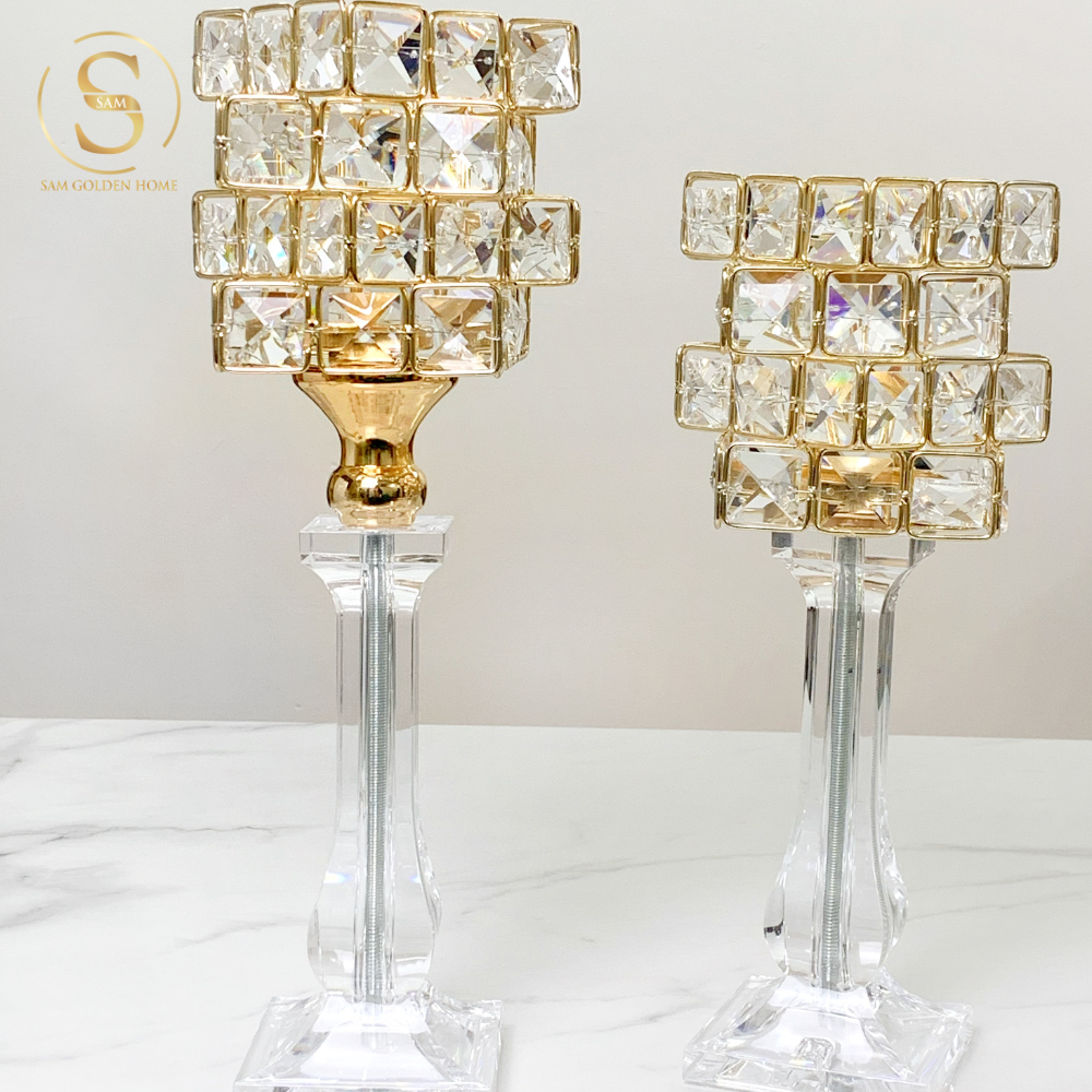 Set Chân Nến Thủy Tinh Sparkle Cao Cấp Sang Trọng