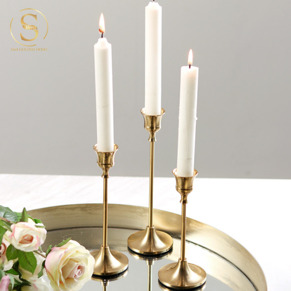 Chân Nến Đế Nến Cielo Mạ Vàng Cao Cấp Sang Trọng Cổ Điển