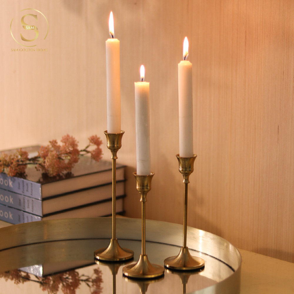 Chân Nến Đế Nến Cielo Mạ Vàng Cao Cấp Sang Trọng Cổ Điển