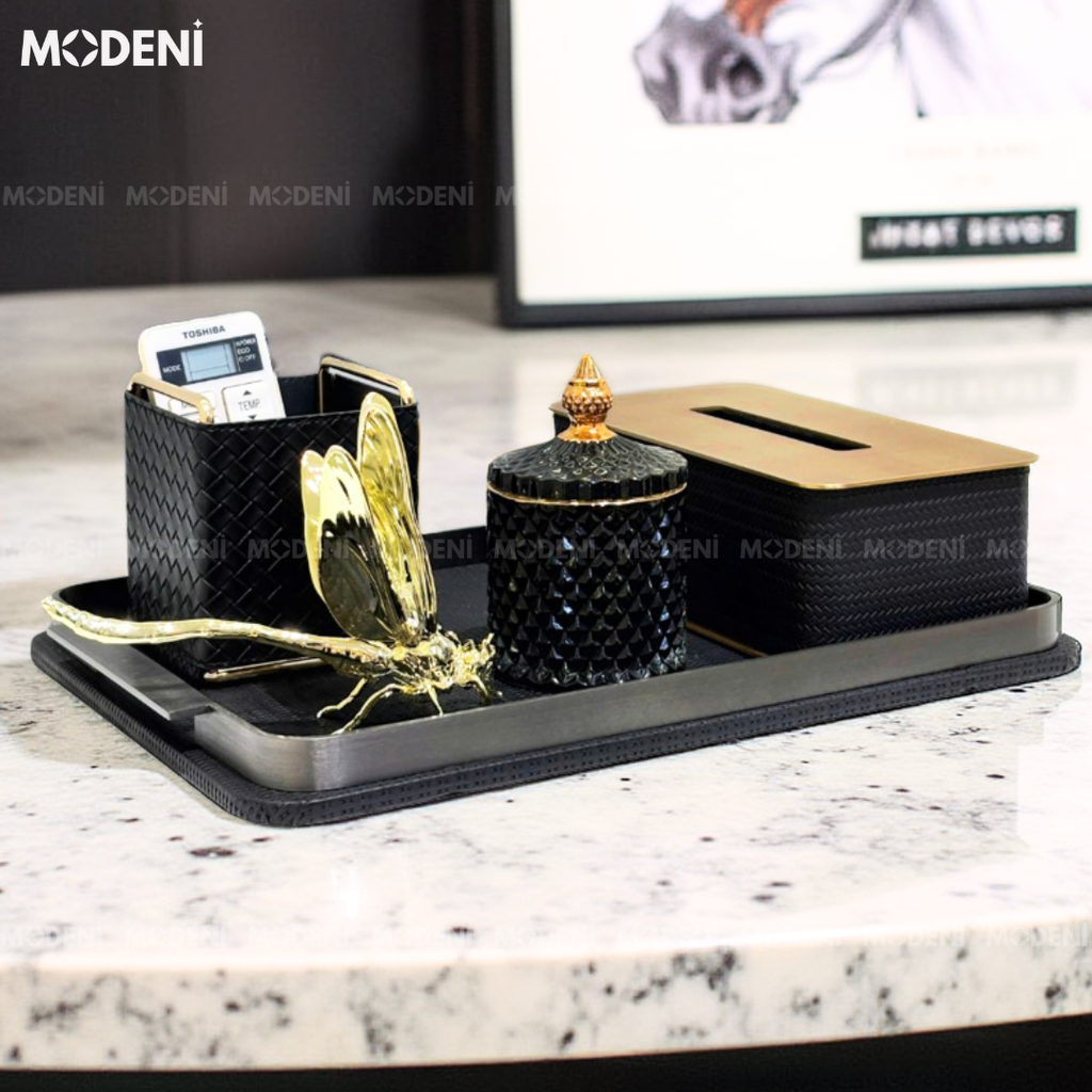 Hộp Khăn Giấy Da Cao Cấp Keris Chữ Nhật - Thiết Kế Hiện Đại Tối Giản - Phù Hợp Decor Bàn Làm Việc, Bàn Sofa, Phòng Khách