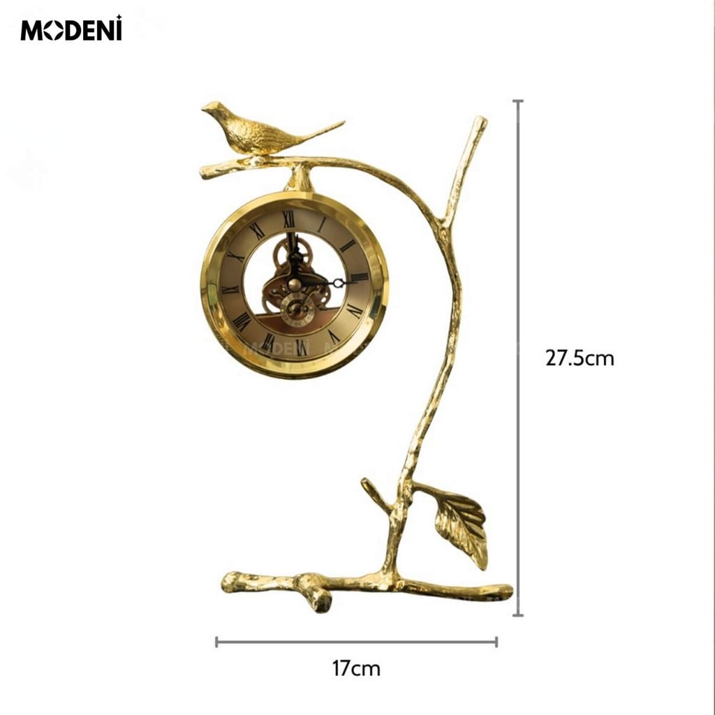 Đồng Hồ Nhánh Cây Chim Khuyên Vàng Gold Cao Cấp Sang Trọng