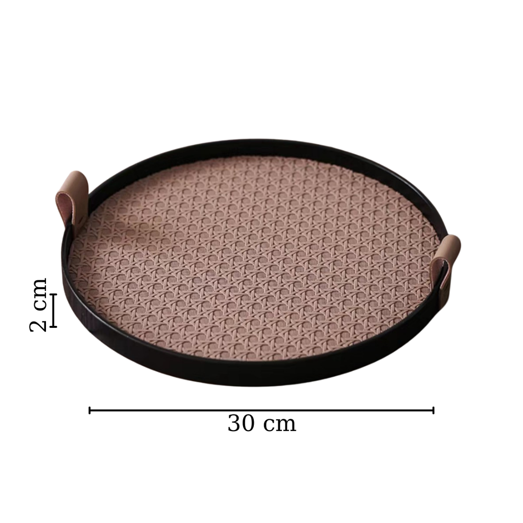 Khay Tròn Astrid Nâu Nhạt Sang Trọng Hiện Đại