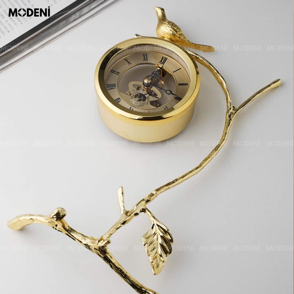 Đồng Hồ Nhánh Cây Chim Khuyên Vàng Gold Cao Cấp Sang Trọng
