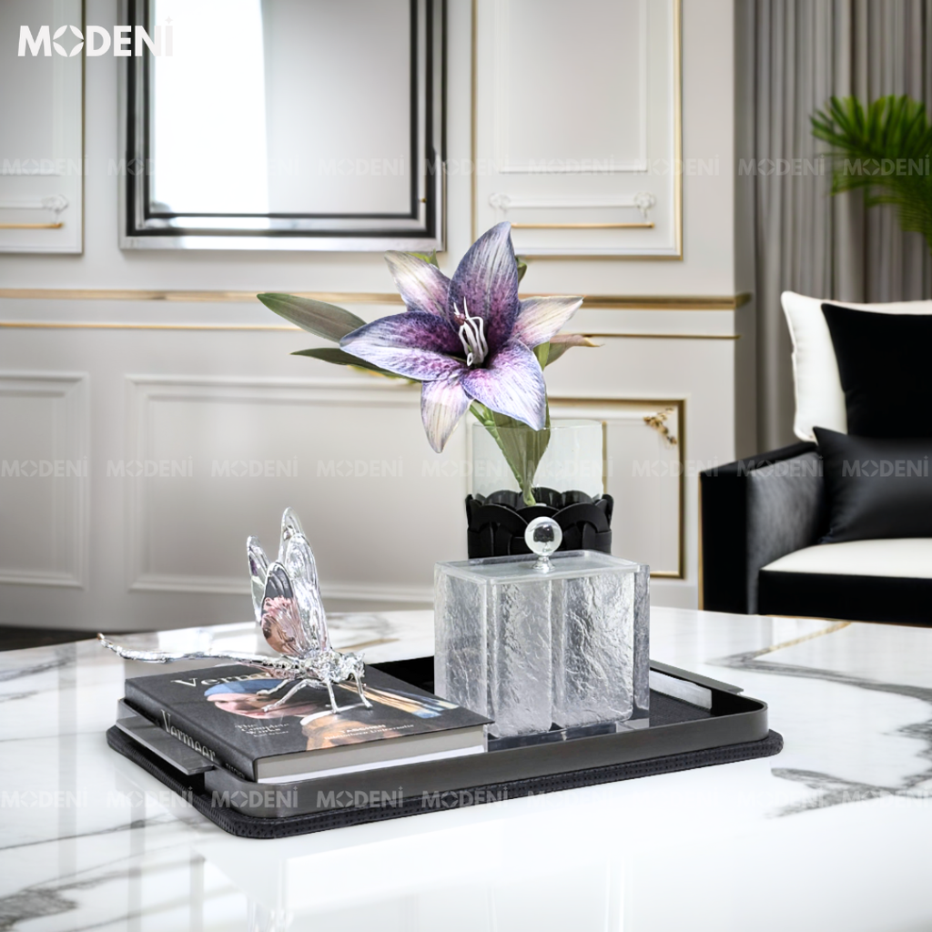 Tượng Chuồn Chuồn Trang Trí Bạc Eve Silver – Decor Hiện Đại Sang Trọng – Chất Liệu Hợp Kim – Đặt Bàn Kệ Tủ