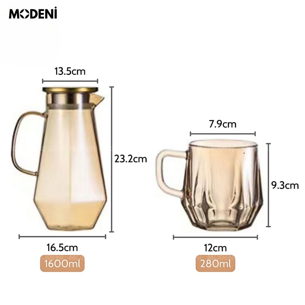 Elemi Màu Cam – Bộ Bình Ly Thủy Tinh Cao Cấp Có Giá Đỡ Hợp Kim – Phong Cách Hiện Đại Cho Bàn Tiếp Khách hoặc Quà Tặng Sang Trọng