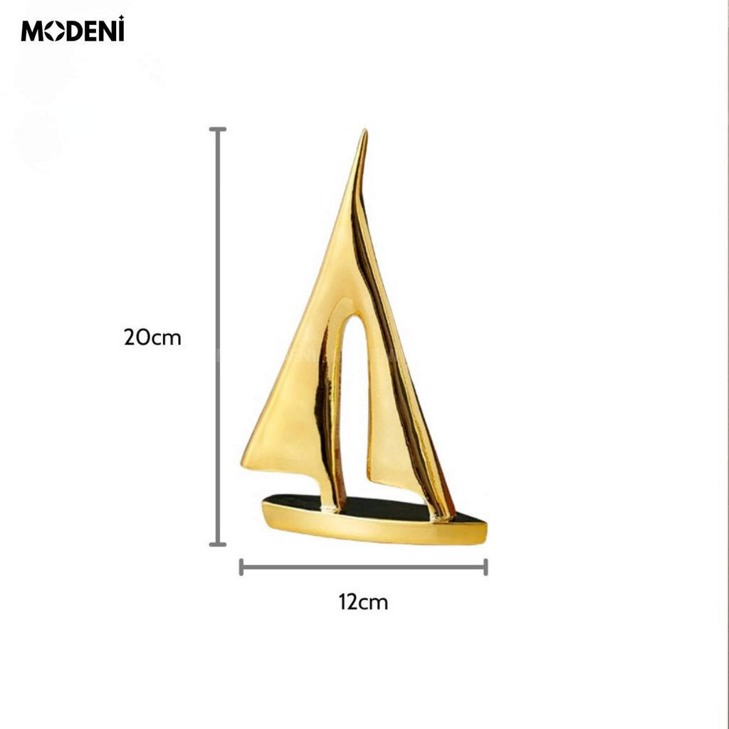 Set Tượng Thuyền Maris Gold Cao Cấp – Đồng Mạ Vàng Nghệ Thuật – Decor Sang Trọng Cho Bàn, Kệ Tủ Phong Cách Hiện Đại