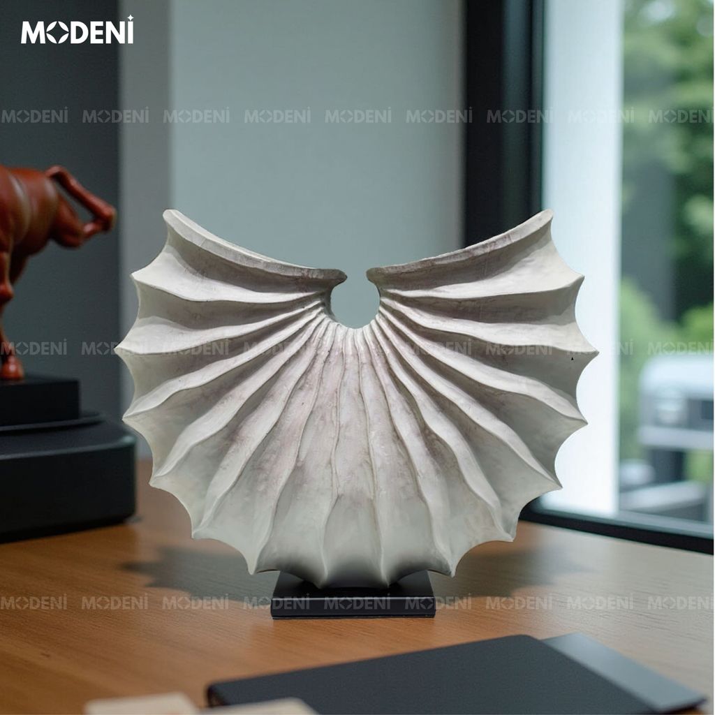 Tượng Trang Trí Torra Xoắn Ốc – Tác Phẩm Nghệ Thuật Hình Dạng Sóng Lượn Cánh Quạt – Chất Liệu Resin Sơn Xi Mờ – Decor Kệ Tủ, Góc Sofa Hiện Đại