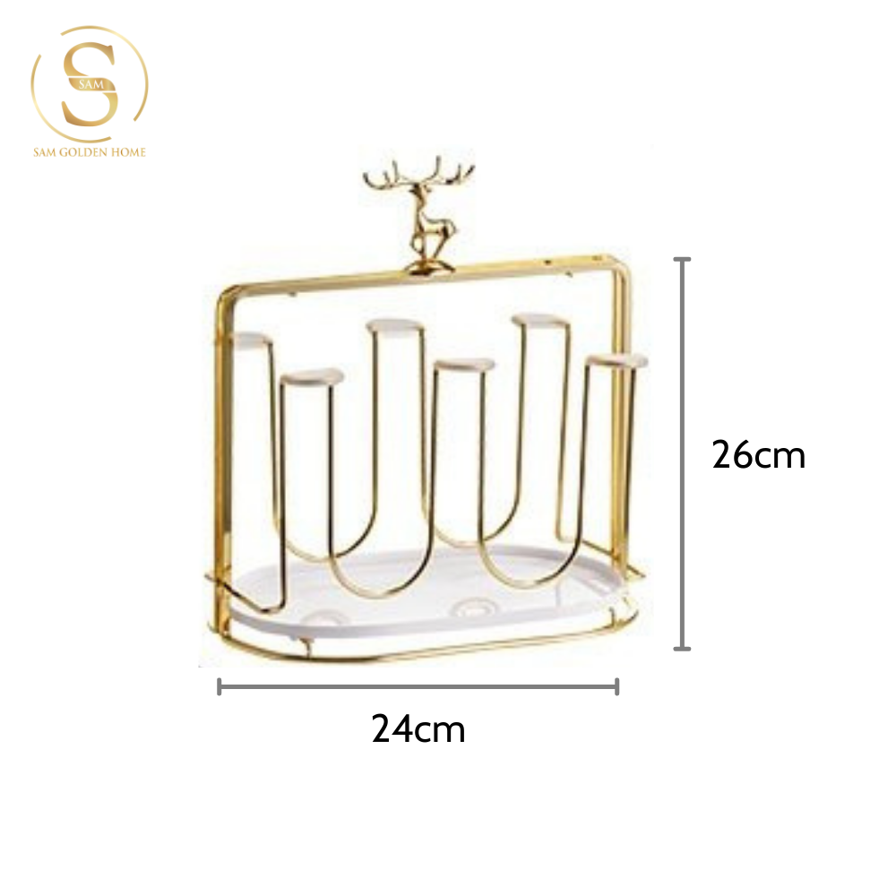 Bộ Bình Ly Thủy Tinh Cao Cấp Elemi  Màu Nâu Cam Phong Cách Châu Âu Hiện Đại Sang Trọng