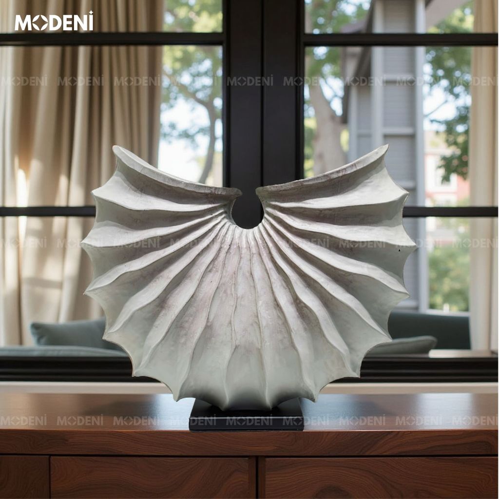 Tượng Trang Trí Torra Xoắn Ốc – Tác Phẩm Nghệ Thuật Hình Dạng Sóng Lượn Cánh Quạt – Chất Liệu Resin Sơn Xi Mờ – Decor Kệ Tủ, Góc Sofa Hiện Đại