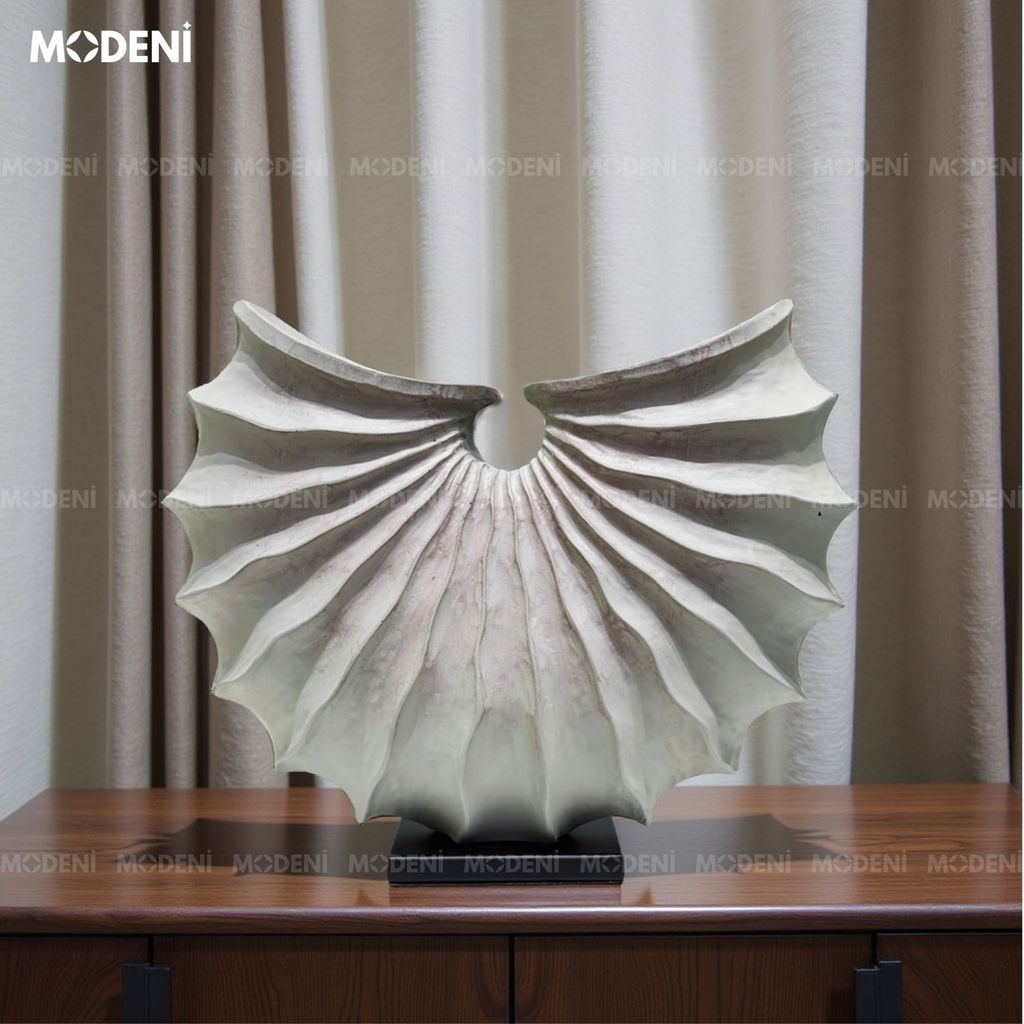 Tượng Trang Trí Torra Xoắn Ốc – Tác Phẩm Nghệ Thuật Hình Dạng Sóng Lượn Cánh Quạt – Chất Liệu Resin Sơn Xi Mờ – Decor Kệ Tủ, Góc Sofa Hiện Đại