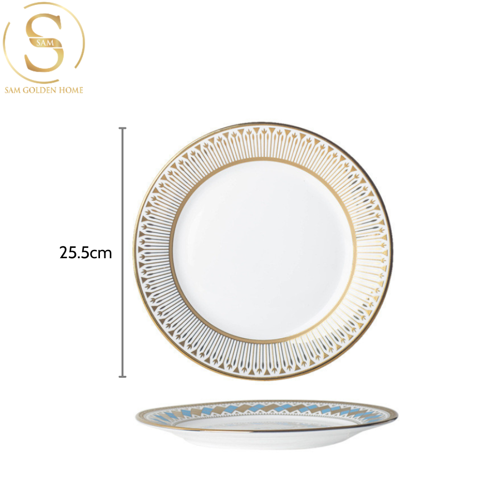 Đĩa Sứ Nordine Cao Cấp Decor Bàn Ăn Sang Trọng Phong Cách Bắc Âu