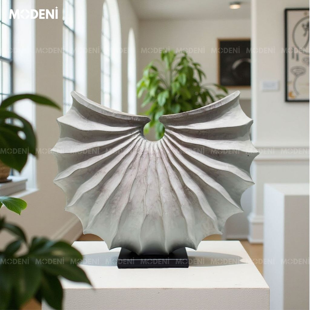 Tượng Trang Trí Torra Xoắn Ốc – Tác Phẩm Nghệ Thuật Hình Dạng Sóng Lượn Cánh Quạt – Chất Liệu Resin Sơn Xi Mờ – Decor Kệ Tủ, Góc Sofa Hiện Đại
