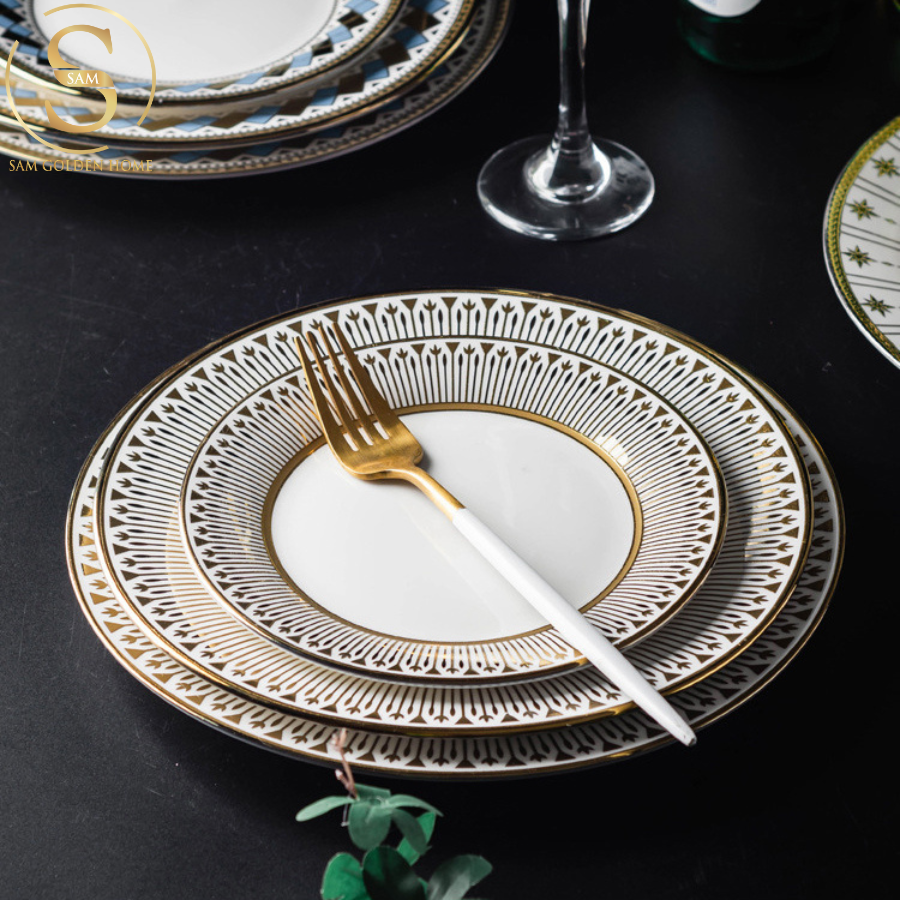 Đĩa Sứ Nordine Cao Cấp Decor Bàn Ăn Sang Trọng Phong Cách Bắc Âu