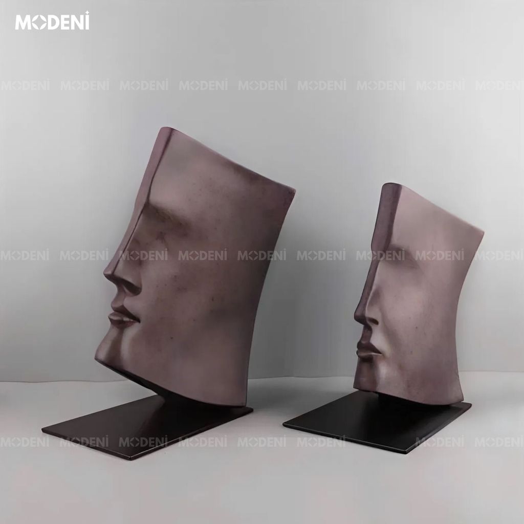 Tượng Trang Trí MindForm Trừu Tượng Nghệ Thuật – Gương Mặt Suy Tư – Decor Bàn Làm Việc, Kệ Sách