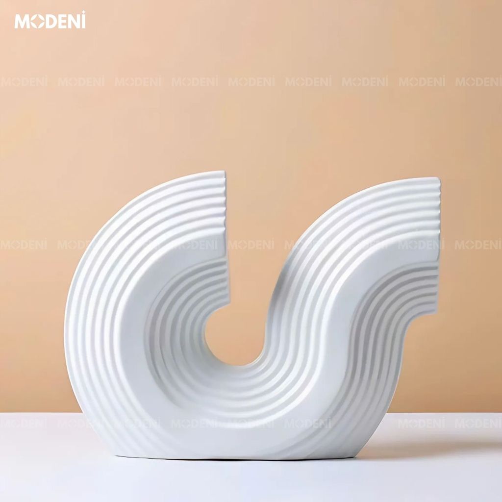 Chặn Sách Servo Trắng Nghệ Thuật – Thiết Kế Hình Học Uốn Lượn – Phù Hợp Decor Kệ Sách, Bàn Làm Việc Phong Cách Tối Giản – Hiện Đại