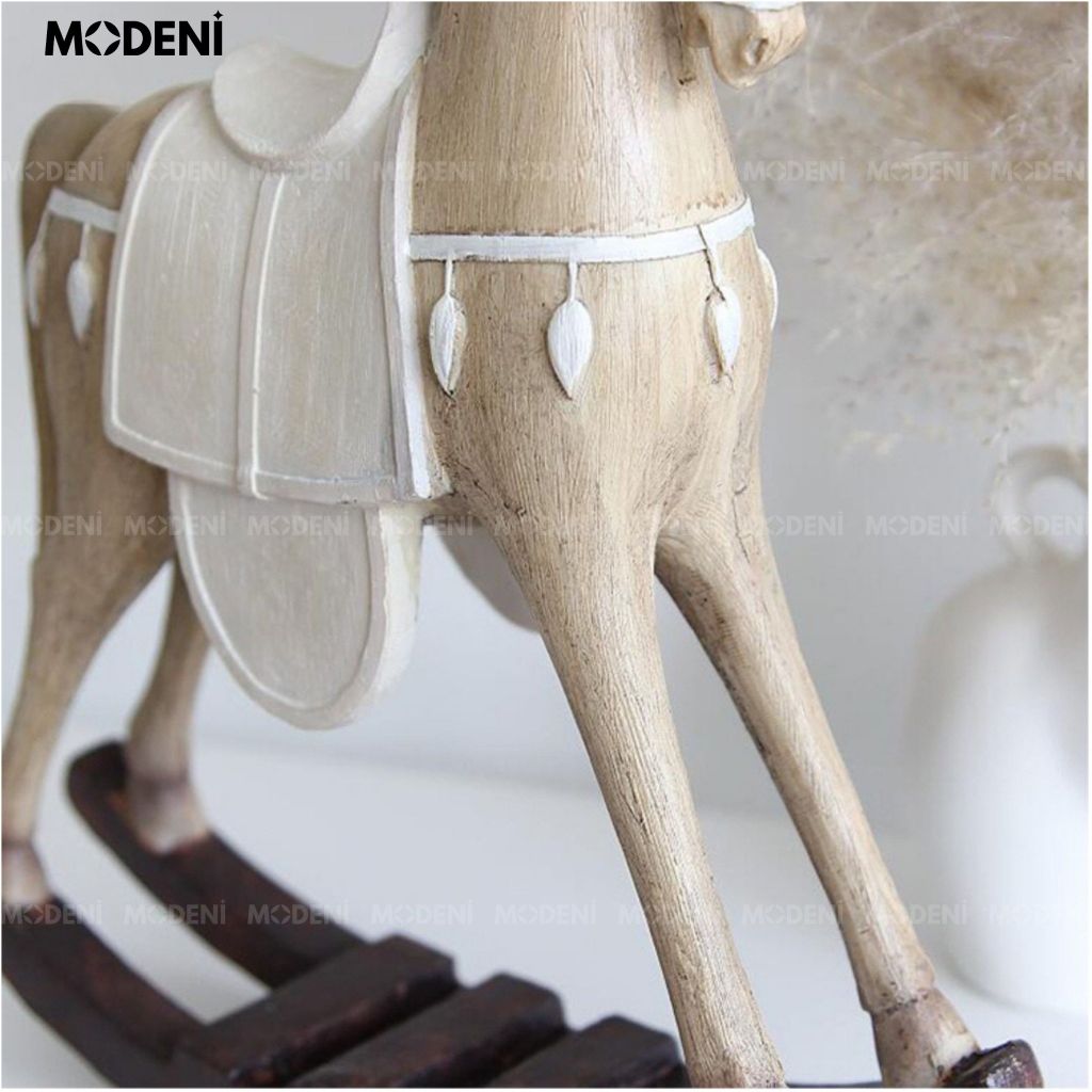 Tượng Ngựa Bập Bênh Liam – Decor Cổ Điển Vintage – Thiết Kế Đậm Chất Nghệ Thuật, Phù Hợp Kệ Tủ, Bàn Console, Quà Tặng Trang Trí Sang Trọng