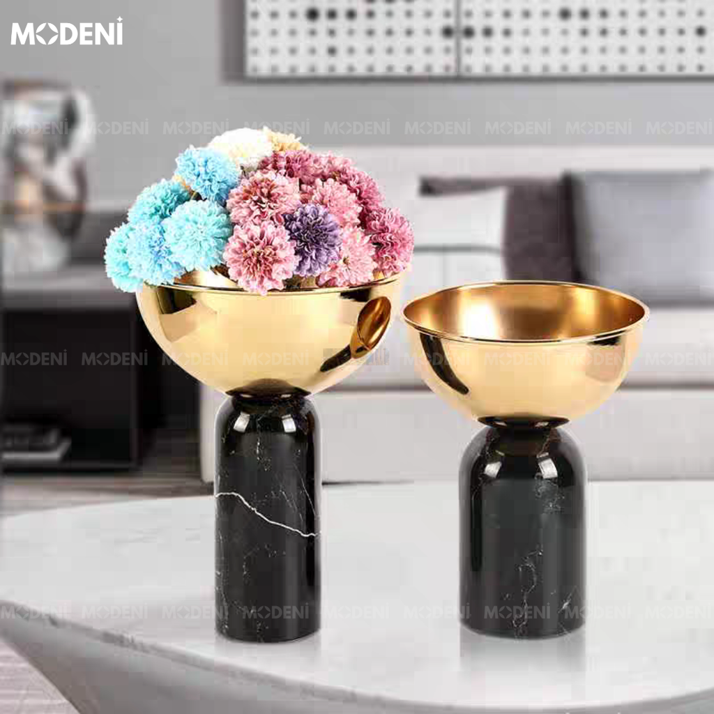 Tô Henry Đựng Trái Cây Đế Đá Cẩm Thạch – Thiết Kế Sang Trọng – Màu Vàng Gold Hiện Đại – Decor Bàn Ăn, Phòng Khách, Quầy Bar