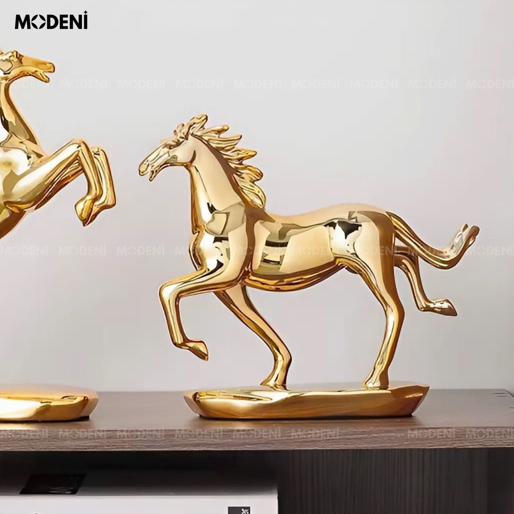 Tượng Trang Trí Ngựa Chạy Ravix Gold – Decor Mạ Vàng Sang Trọng – Biểu Tượng Thành Công & Quyền Lực