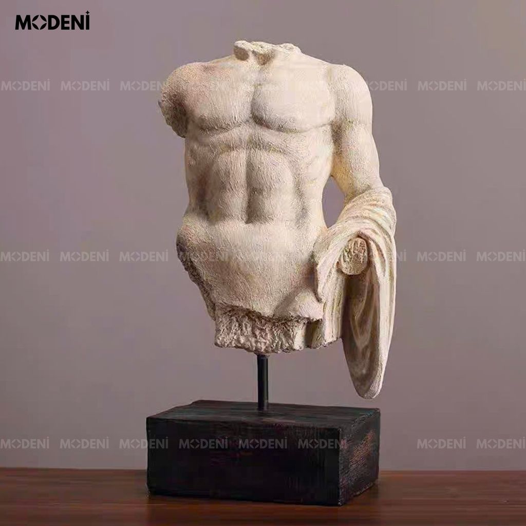 Tượng Trang Trí Thision – Tượng Cơ Thể Nam Hy Lạp Cổ Điển – Decor Nghệ Thuật Phong Cách Châu Âu Cho Kệ Tủ & Bàn Console