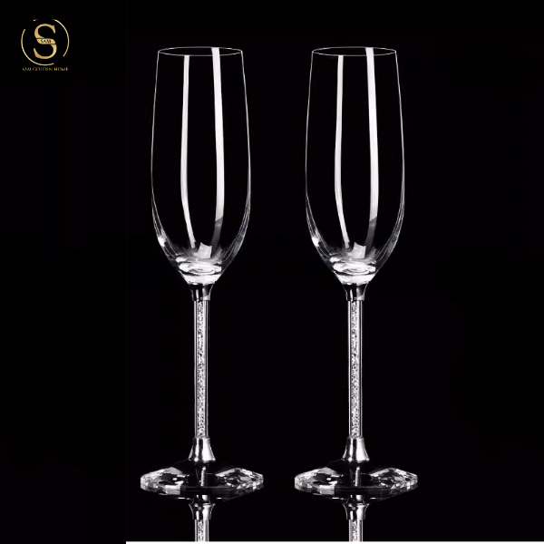 Set 2 Ly Uống Rượu Sâm Panh Portobello Glute Cao Cấp Sang Trọng - Silver