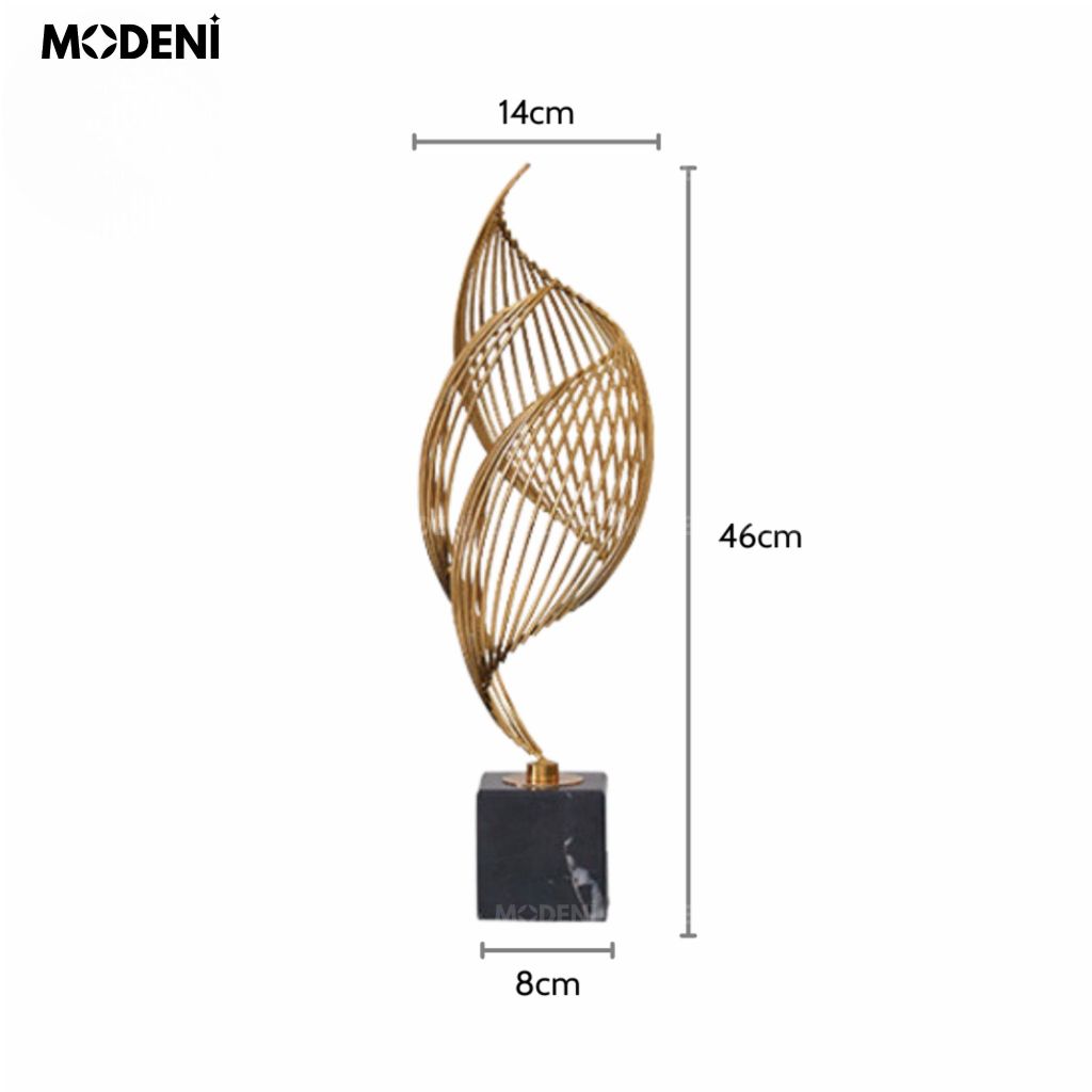 Tượng Trang Trí Nghệ Thuật Lorian Nhỏ Cao Cấp – Decor Kim Loại Mạ Vàng Sang Trọng – Đế Đá Cẩm Thạch Tự Nhiên