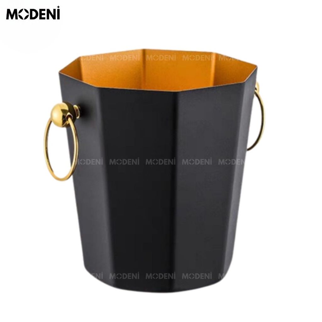 Xô Đá Gela Black Tay Cầm Mạ Vàng Sang Trọng Cao Cấp