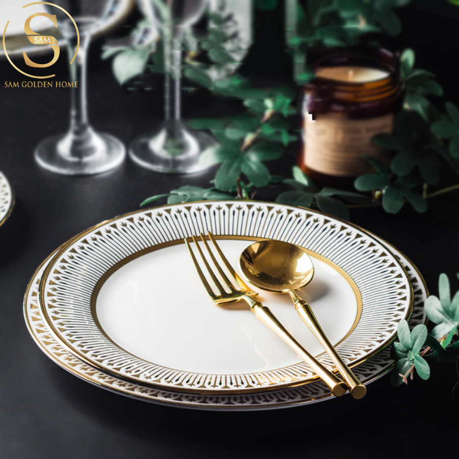 Đĩa Sứ Nordine Cao Cấp Decor Bàn Ăn Sang Trọng Phong Cách Bắc Âu