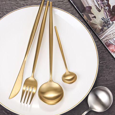 Bộ Dao Muỗng Nĩa Arya Gold Cutlery Set Gold Inox 304 Sang Trọng