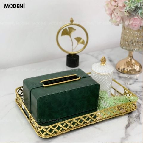 khay leona mạ vàng decor bàn console sang trọng
