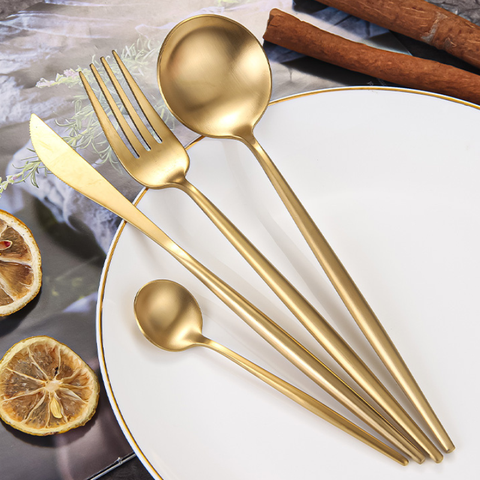 Bộ Dao Muỗng Nĩa Arya Gold Cutlery Set Gold Inox 304 Sang Trọng