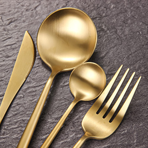 Bộ Dao Muỗng Nĩa Arya Gold Cutlery Set Gold Inox 304 Sang Trọng