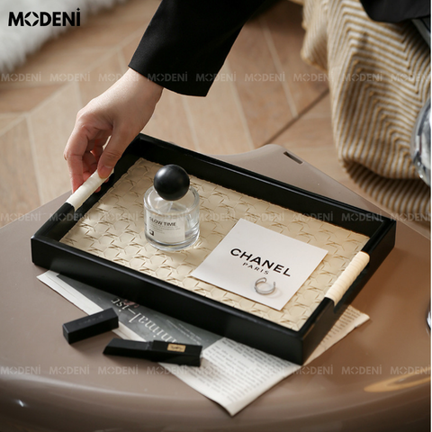 khay casey trắng decor bàn sofa tinh tế sang trọng