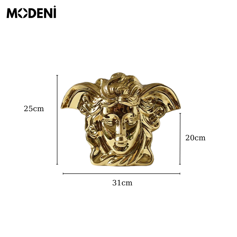 Bình Hoa Kết Hợp Tượng Trang Trí Golden Savona Gốm Sứ Sang Trọng Cao Cấp