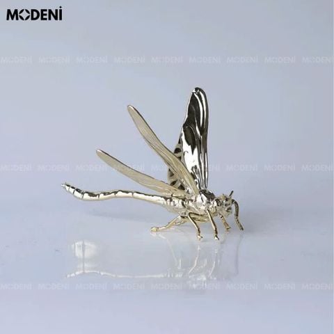  Tượng Chuồn Chuồn Decor Cao Cấp Eve Golden – Hợp Kim Vàng Ánh Kim – Trang Trí Bàn, Kệ, Góc Decor Hiện Đại 