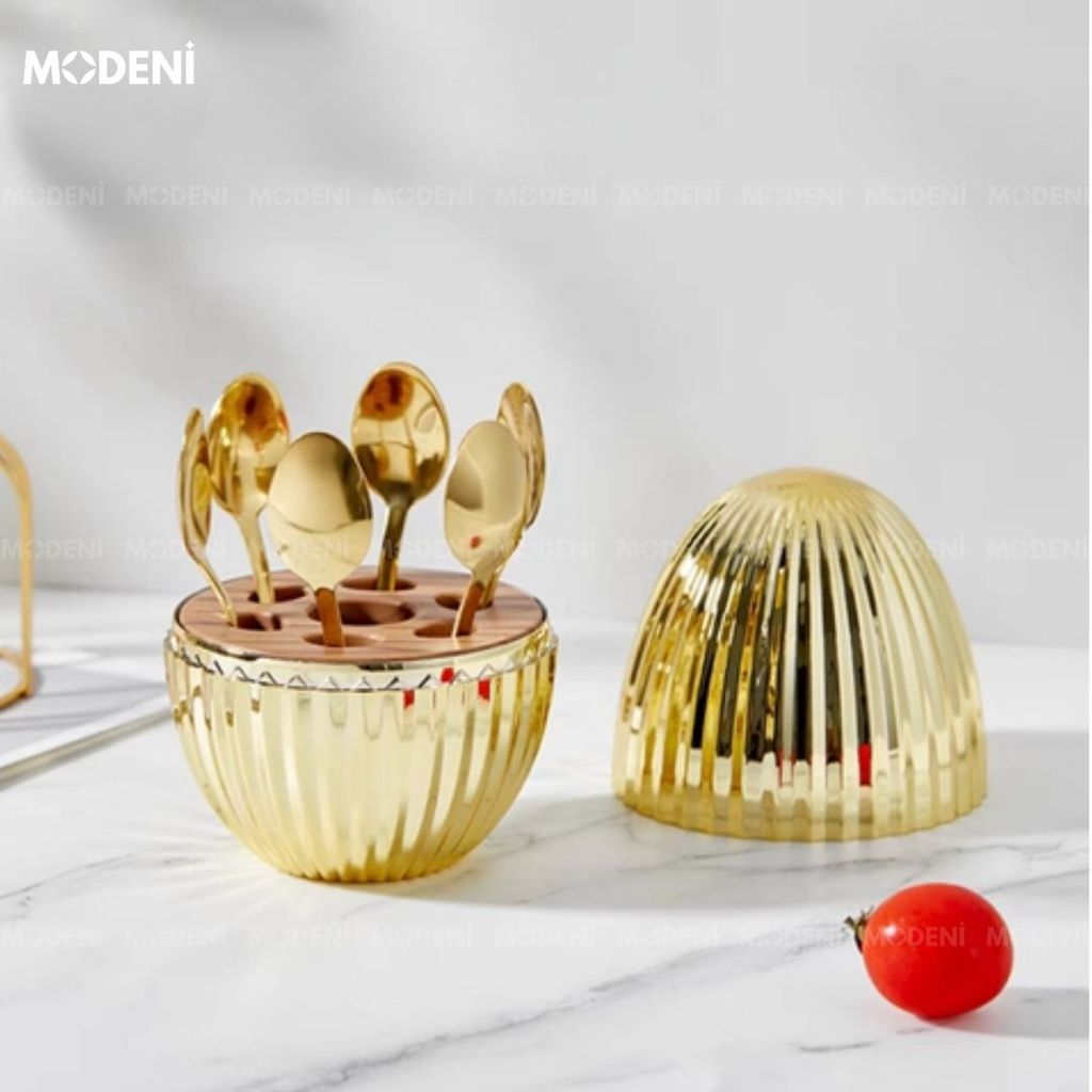 Bộ Đựng Muỗng Nĩa Sienna Golden Sang Trọng Cao Cấp