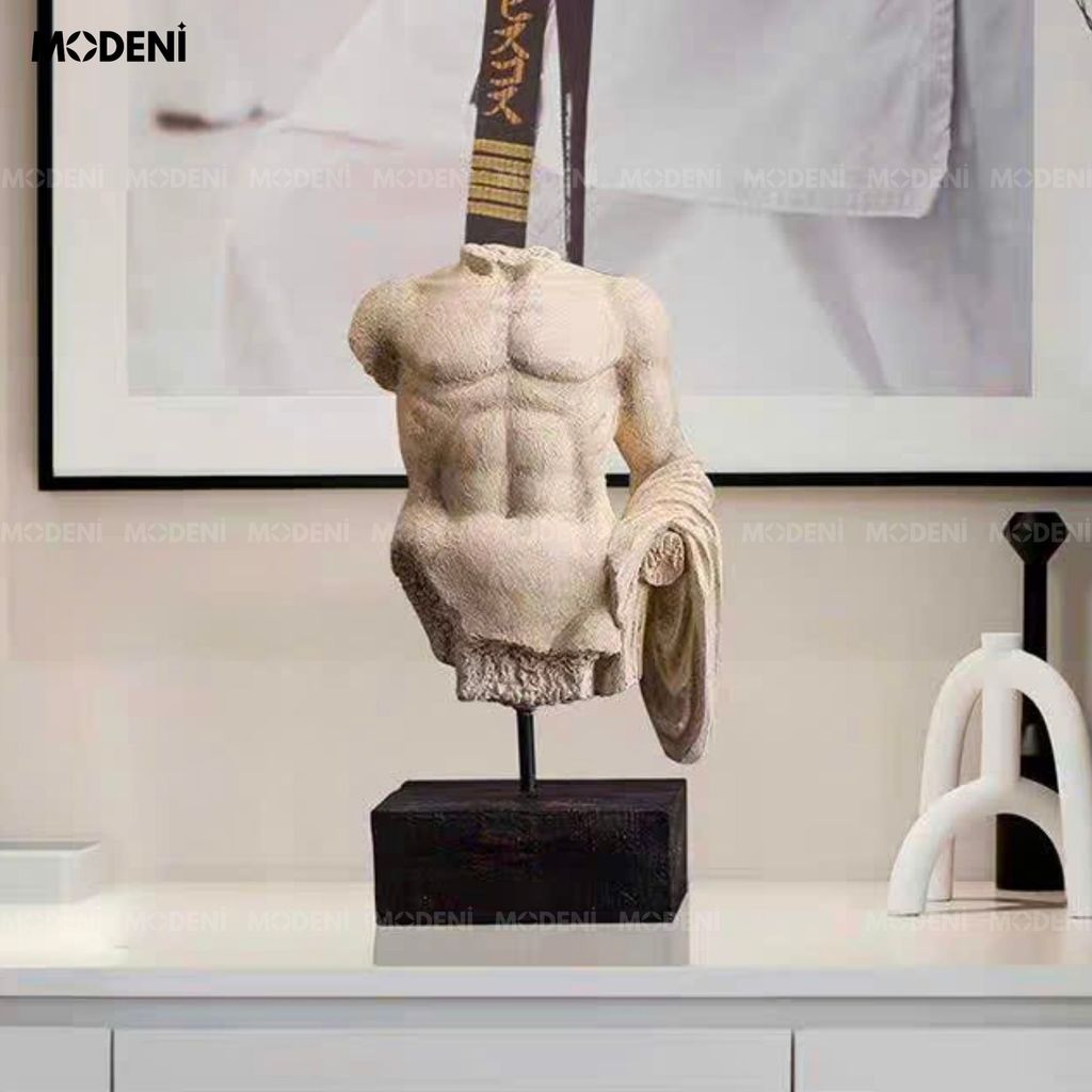 Tượng Trang Trí Thision – Tượng Cơ Thể Nam Hy Lạp Cổ Điển – Decor Nghệ Thuật Phong Cách Châu Âu Cho Kệ Tủ & Bàn Console
