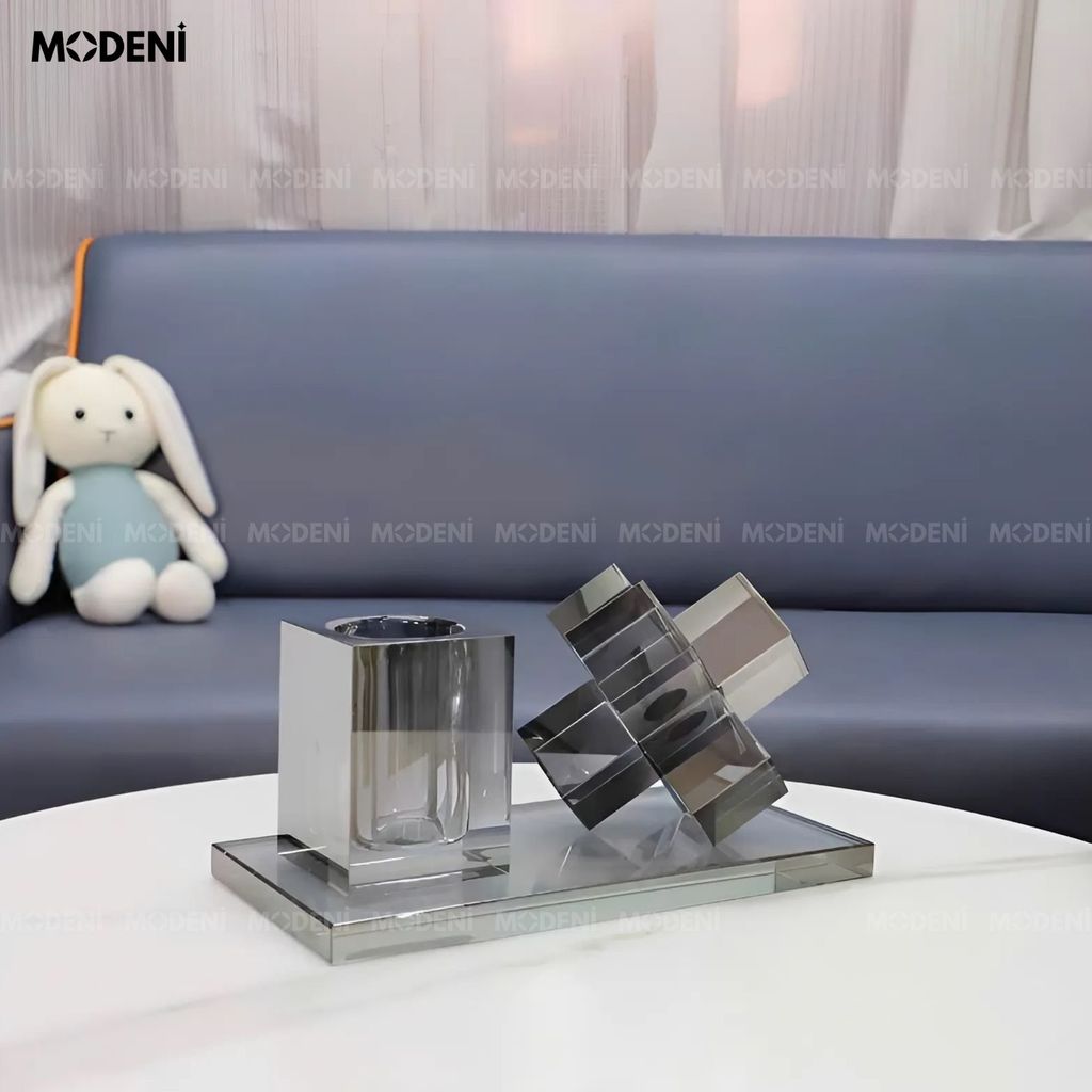 Tượng Trang Trí Cubex Xám – Thiết Kế Hình Khối 3D Tối Giản – Decor Hiện Đại Cho Bàn Làm Việc, Kệ Sách hoặc Không Gian Sáng Tạo