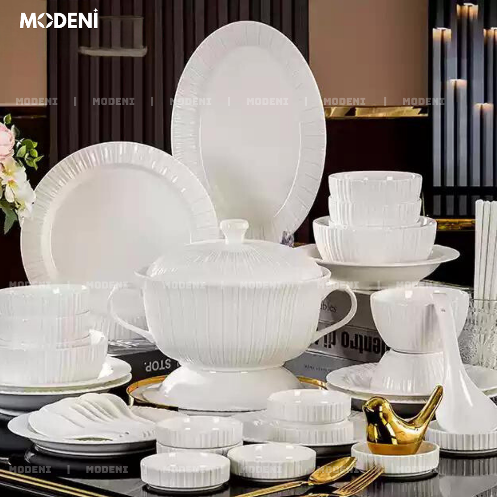 Bộ Chén Đĩa Sứ Tráng men Lumina Cao Cấp Sang Trọng