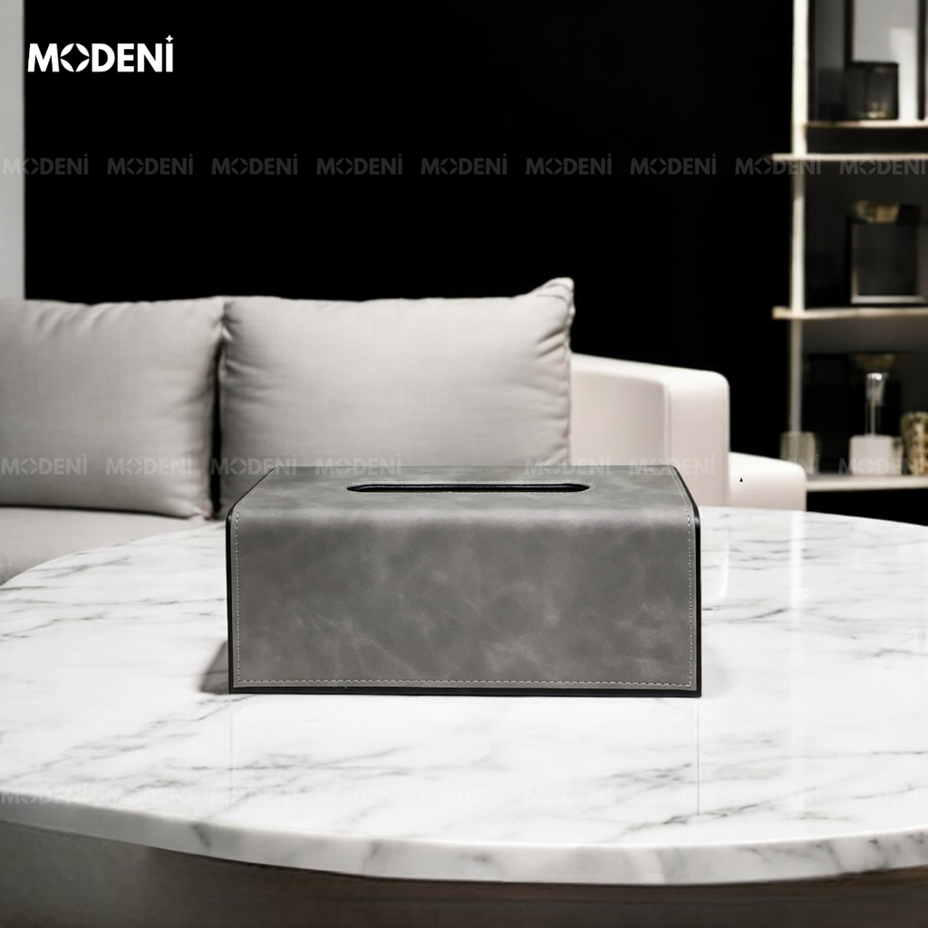 Hộp khăn giấy da Minna cao cấp - Thiết kế khối vuông phủ da sang trọng - Hoàn thiện tinh xảo chuẩn gu sống hiện đại