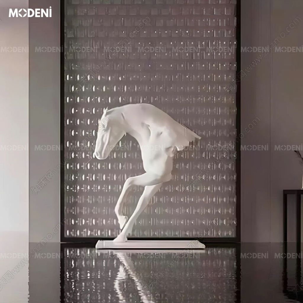 Tượng Trang Trí Lynix Ngựa Trắng Nghệ Thuật – Dáng Ngựa Vươn Cao – Decor Tối Giản Sang Trọng Cho Bàn Làm Việc & Kệ Tủ Hiện Đại