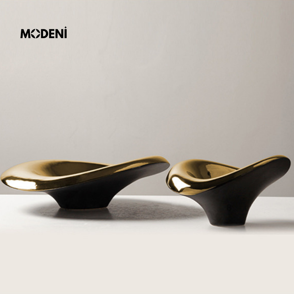 Tô Trái Cây Orson Nghệ Thuật Màu Gold – Thiết Kế Oval Viền Vàng Sang Trọng – Decor Bàn Sofa, Bàn Ăn, Kệ Tủ Phong Cách Hiện Đại