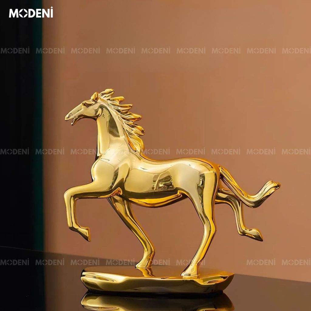 Tượng Trang Trí Ngựa Chạy Ravix Gold – Decor Mạ Vàng Sang Trọng – Biểu Tượng Thành Công & Quyền Lực